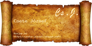 Csete József névjegykártya